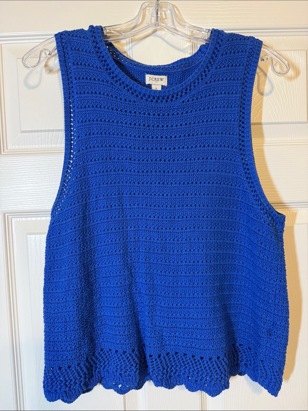 J. Crew Cobalt Blue Crocheted Sleeveless Tank